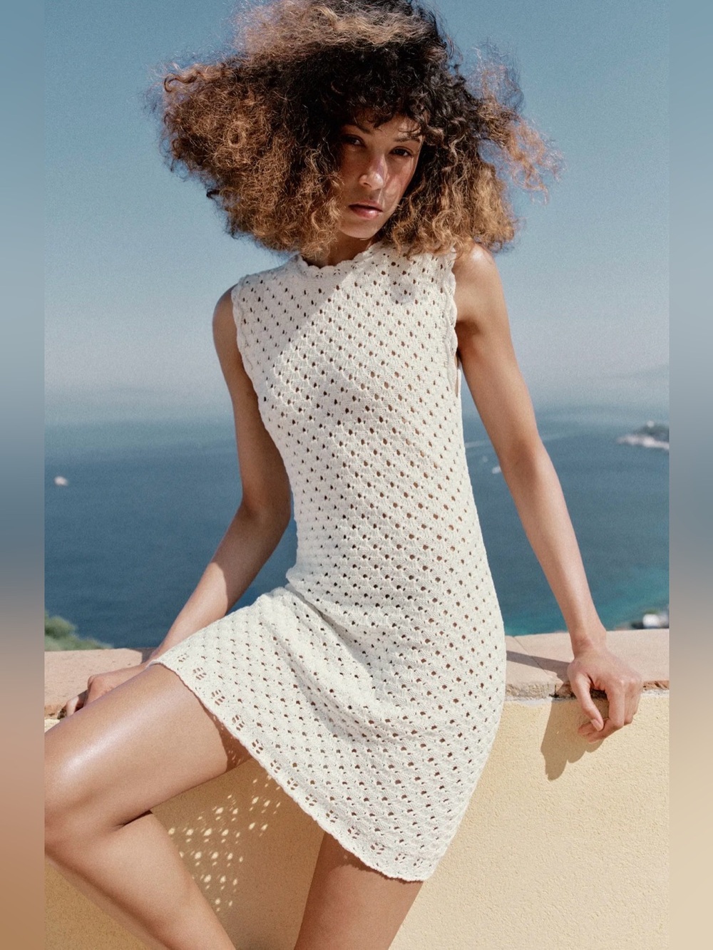 Zara Pointelle Knit Mini Dress - Picture 1 of 4